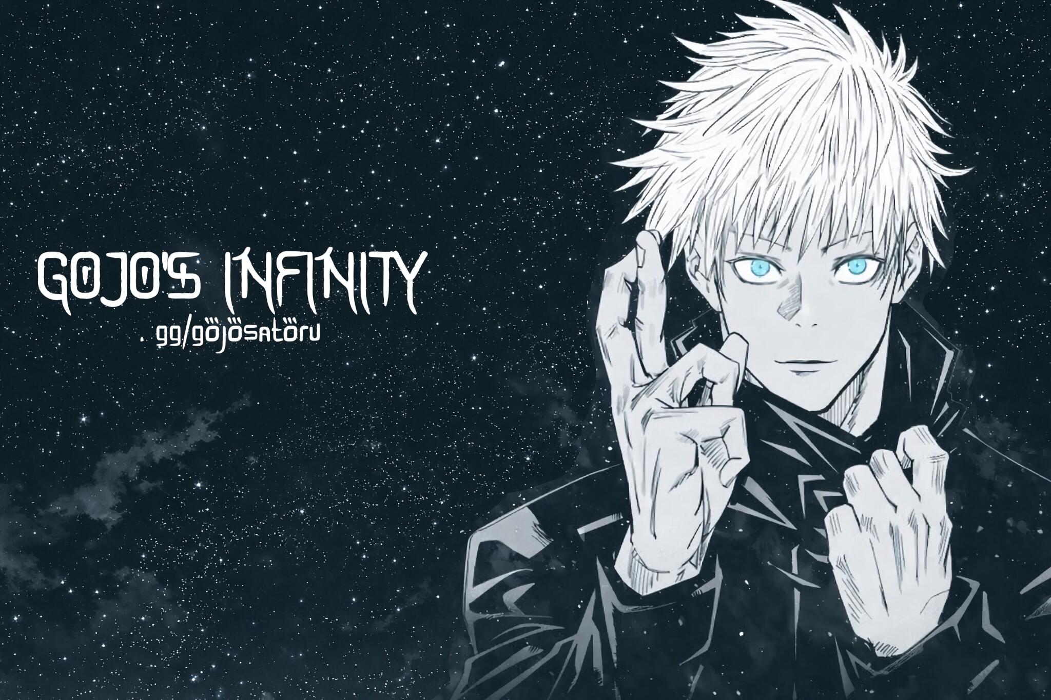 Discovery splash banner for Gojo’s Infinity Discord server
