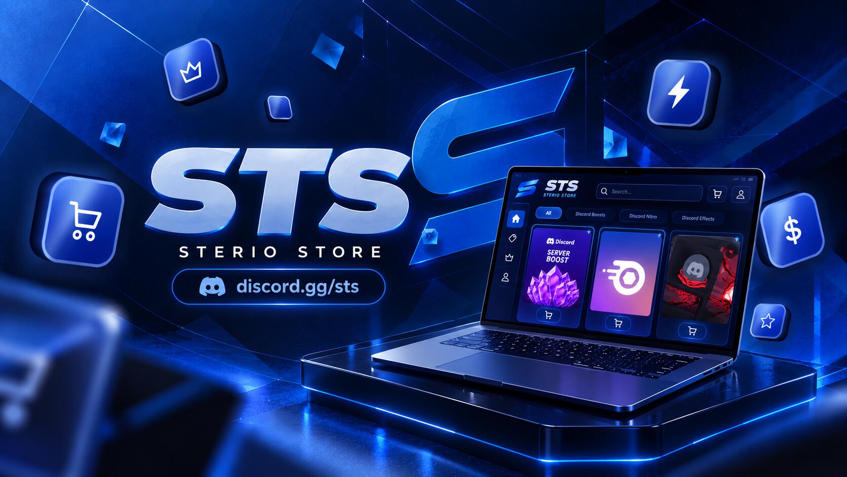 Discovery splash banner for Sterio $tore Discord server