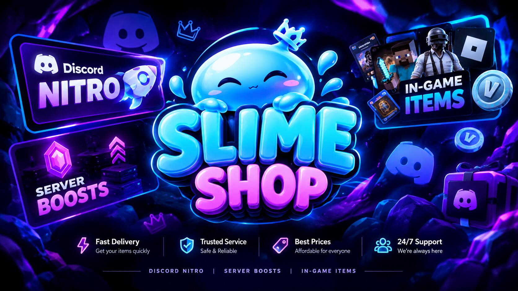 Discovery splash banner for SLIME SHOP Discord server