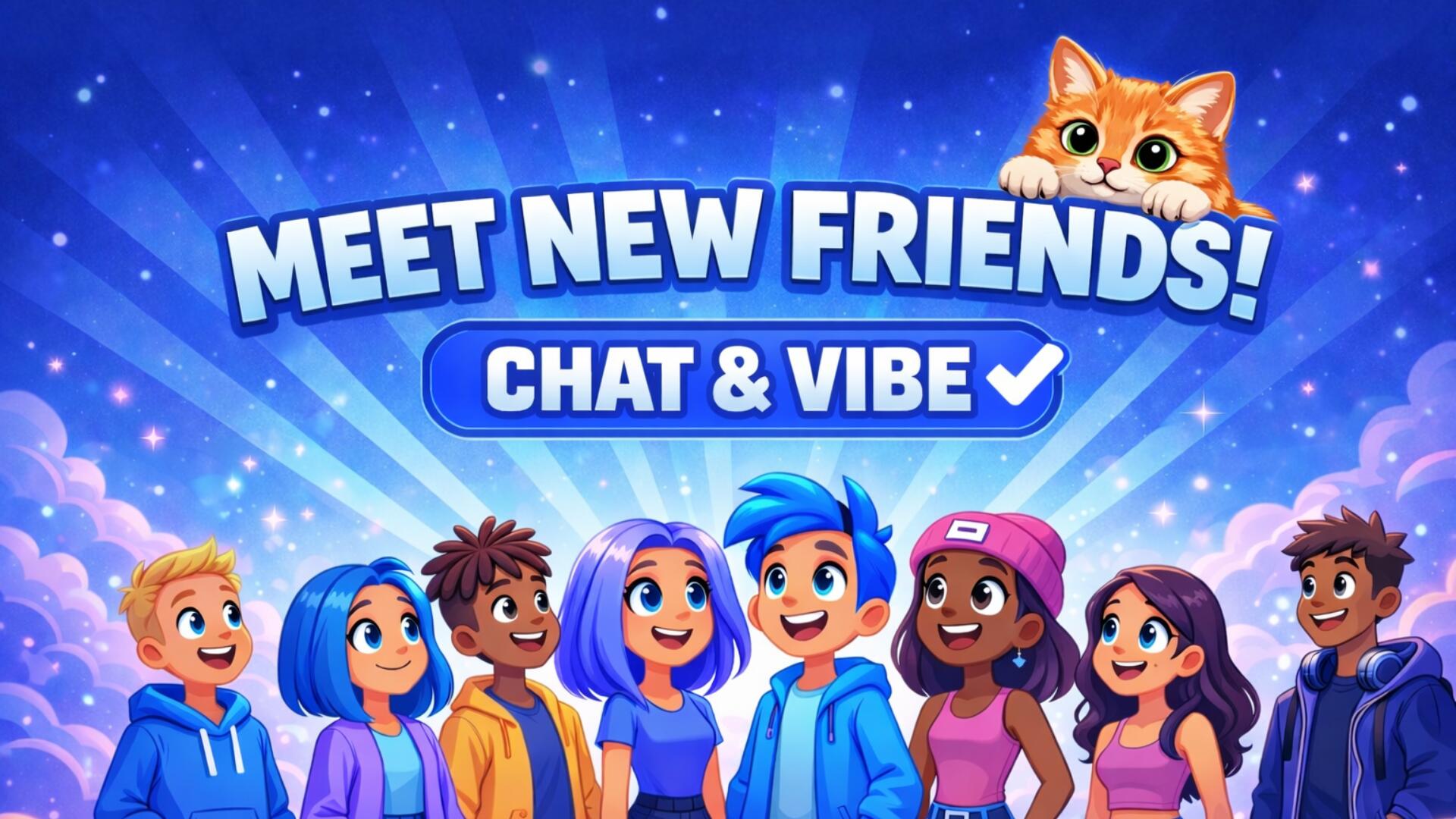 Discovery splash banner for Friendscord | Make New Friends • Hangout Server • Chill • Cat • Voice Chat • Teens Discord server
